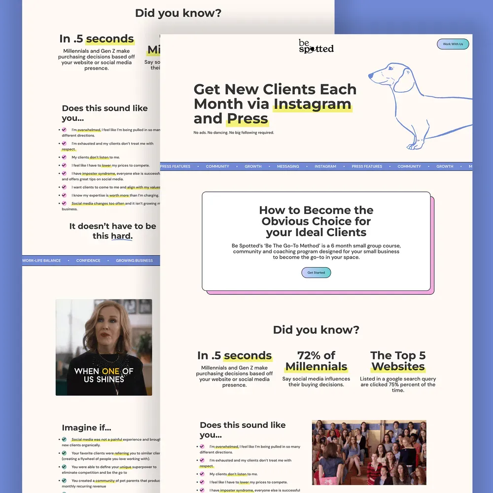 an image of the be-spotted.com website